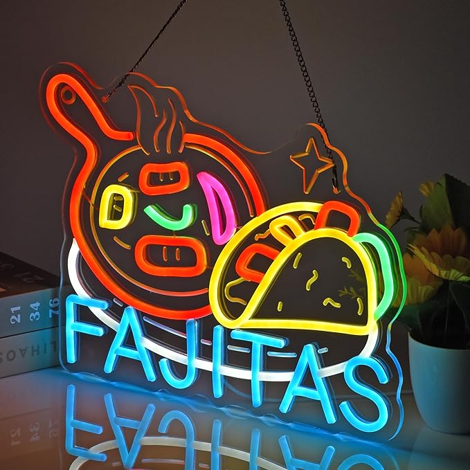 CNBEYOUNG Fajitas Neon Sign, Neon Lights Hanging Wall Art Decoration - Image 4