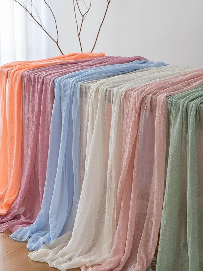 Cheesecloth Light Blue Table Runner Gauze Rustic Cheese Cloth Table Runner 120 - Image 6