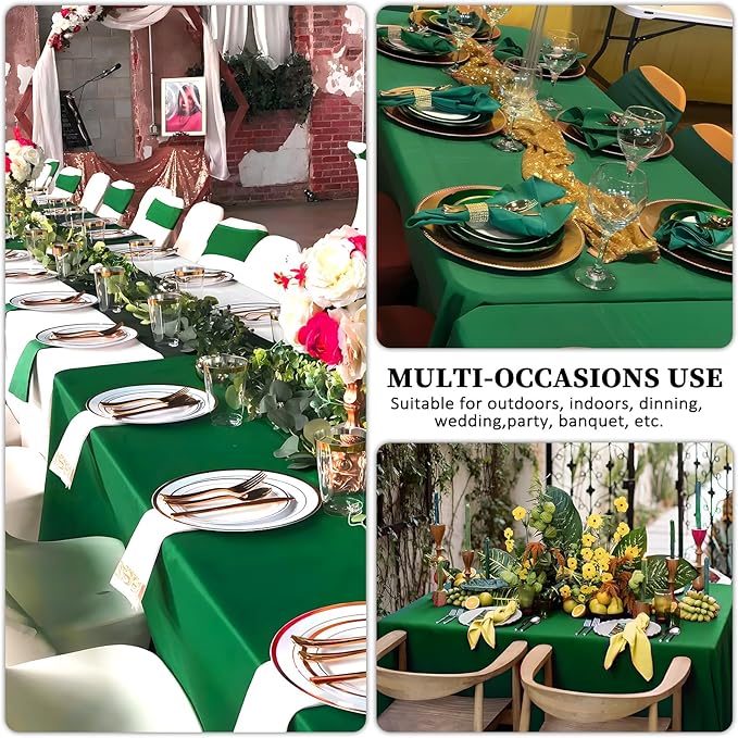 8 Pack Green Table Cloth 60 x 102 Inch Rectangular Tablecloths - Image 6