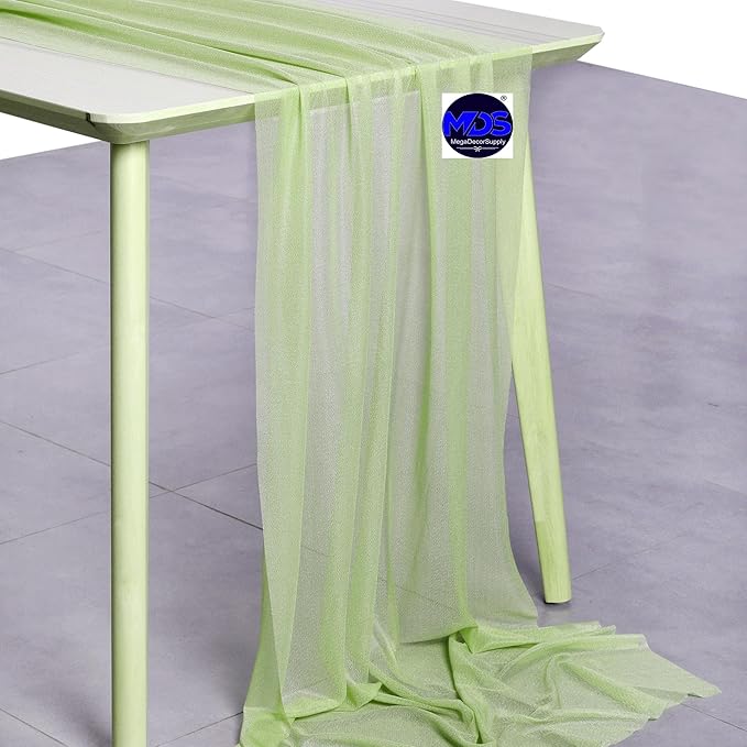 MDS 2 Pack 14ft Chiffon Table Runner 29 x 170 Inches Sheer Wedding Runner - Image 2
