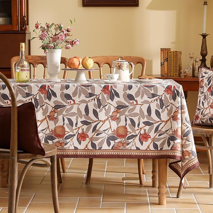 patdrea Designer Linen Extra Long Rectangle Tablecloth, Framhouse Vintage - Image 2