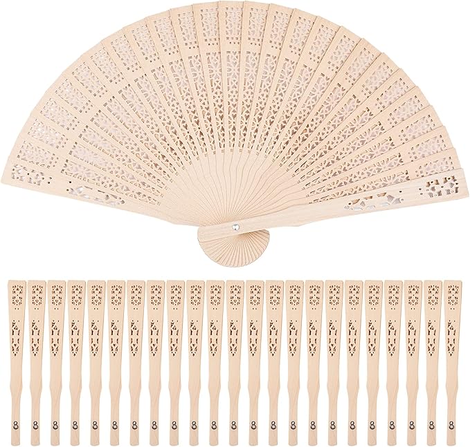 Durony 24 Piece Sandalwood Fans by durony