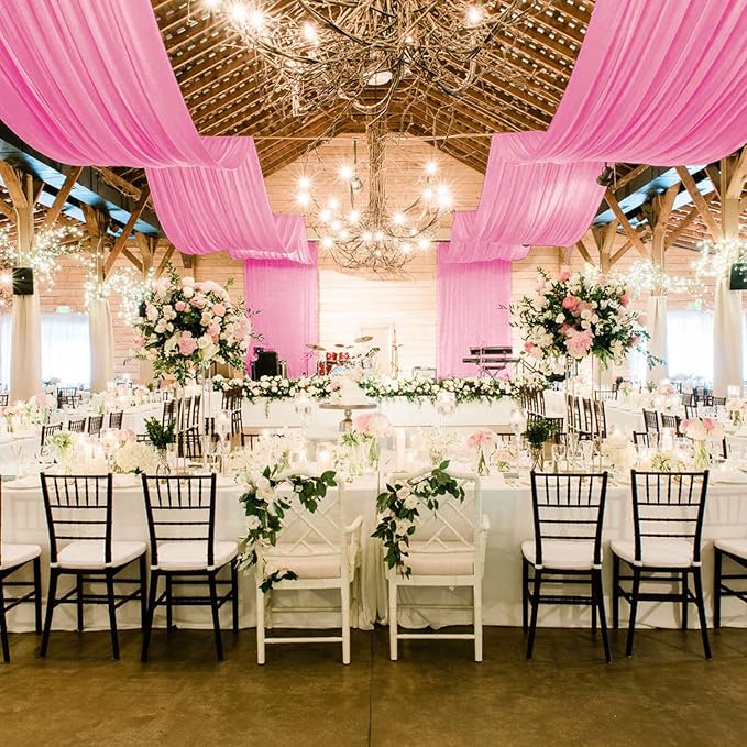 MODFUNS 4 Panels Pink Ceiling Drapes - Image 6