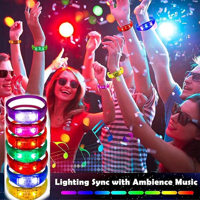 100 Pcs LED Bracelets Sound Activated - Image 5