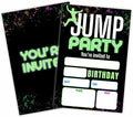 Jump Party Birthday Invitations, Glow Trampoline Birthday Party Invite Cards（20 by GREOXG