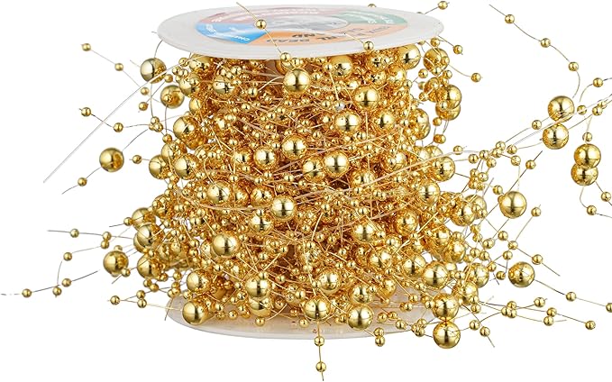 13Feet Pearl String Spool Roll for Floating Candles Faux Pearls Strands Garland - Image 4