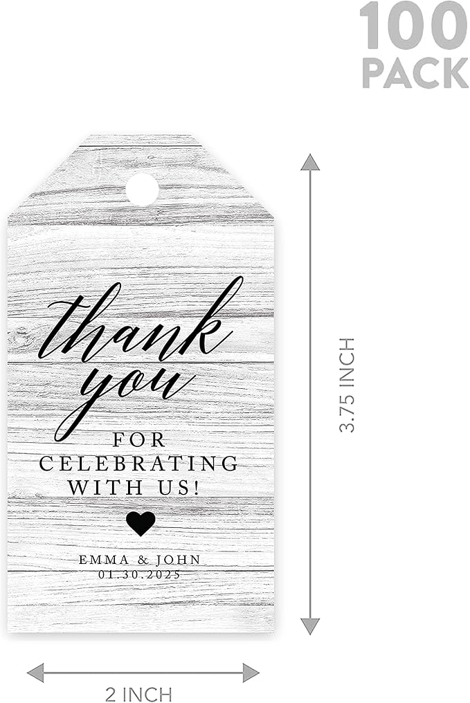 Andaz Press 100-Pack Personalized Thank You Tags - Image 5