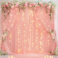 Wish Care 10ft x 10ft Baby Pink Chiffon Backdrop Curtain by WishCare