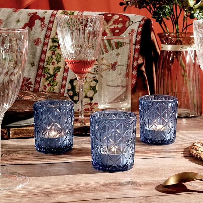 48pcs Blue Votive Tealight Candle Holders, Glass Tea Light Candle Holders - Image 7