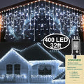 KNONEW Christmas Lights Outdoor Decorations 400 LED 33ft 8 Modes Curtain Fairy by KNONEW