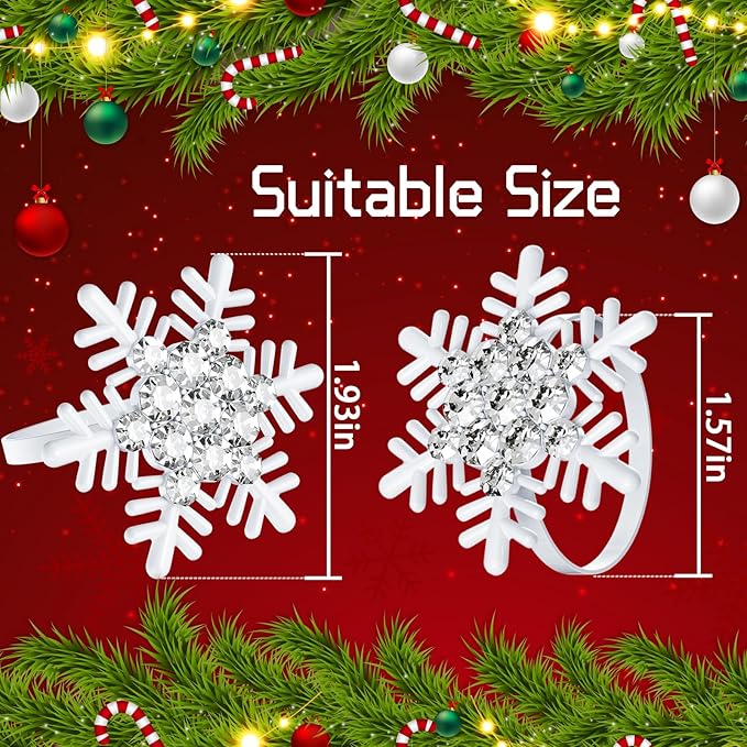 Halatool Christmas Napkin Rings Set of 8, Party Table Decoration - Image 3