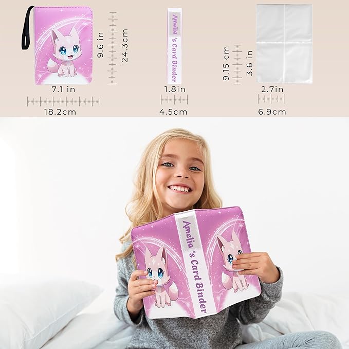 Cute Pink Trading Card Binder 4 Pocket - Image 6