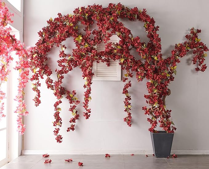 Flower Garland, Artificial Hydrangea Vine Flowers, Hanging Fake Hydrangeas Vine - Image 6