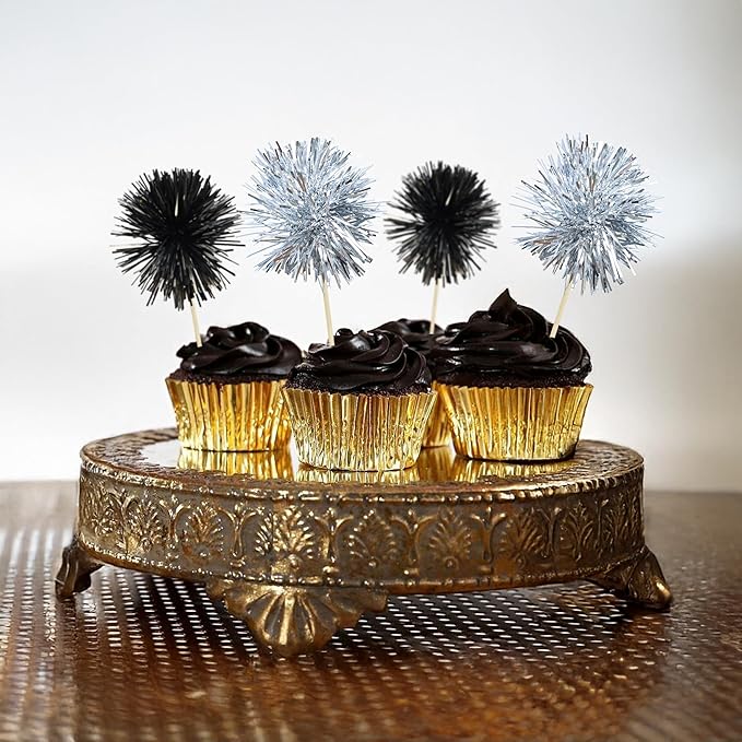 Ephlyn 30Pcs Foil Firework Cupcake Toppers Sparkles Fireworks Sticks Birthday - Image 5