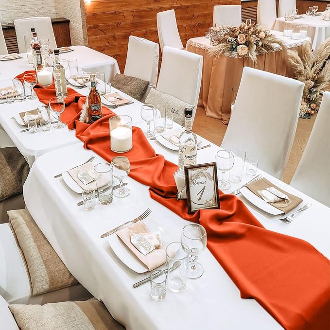 10 Pack 10ft Terracotta Chiffon Table Runners Wedding Table Runner Sheer - Image 6