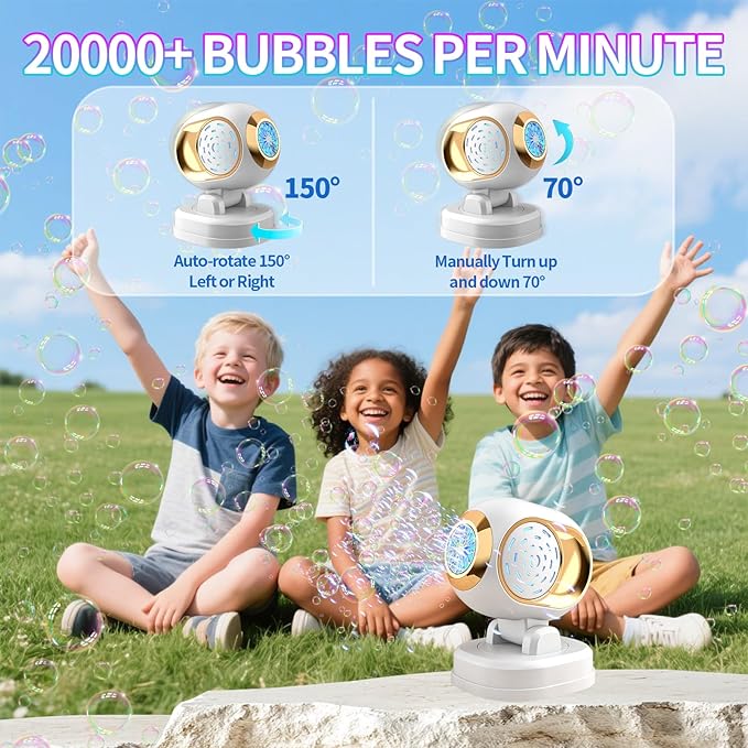 BOMOCO Bubble Machine Battery Operated Durable Bubble Blower Machine Automatic - Image 3