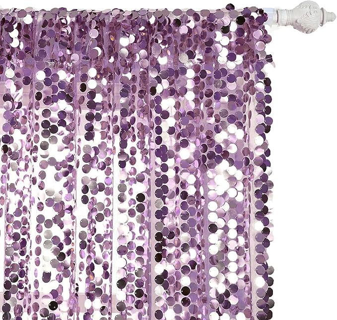 9x9FT Big Sequin Purple Backdrop Curtains, Sequin Photo Backdrop Payette - Image 6