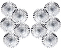 Silver Birthday Decorations, DIY Silver Paper Fans Hanging Decoration, by BARTHEW