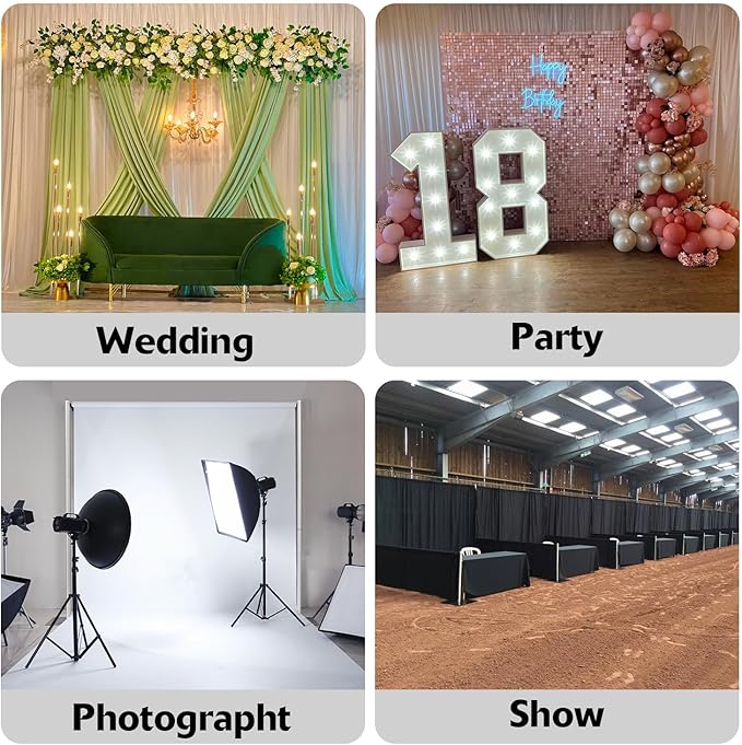 Pipe and Drape Backdrop Stand, 8ft x 10ft Backdrop Stand, Adjustable Metal - Image 5