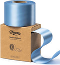 French Blue Satin Ribbon 2.5 Inch Double-Faced Ribbons 25 Yards by Keypan