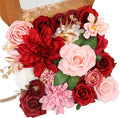 Artificial Flowers Combo, Mix Silk Flowers Roses, Dahlias by Garisey