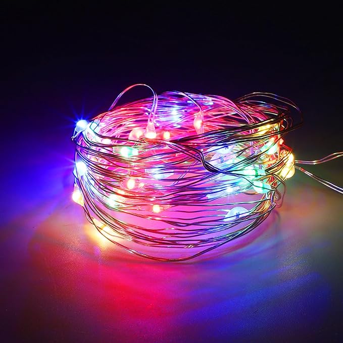 WATERGLIDE 12 Pack Colorful Fairy Lights Battery Operated, 7 ft 20 LED Mini - Image 8