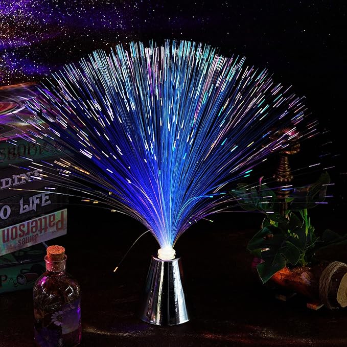 Patelai 16 Pcs LED Fiber Optic Lamp Color Changing Fiber Optic Night Light - Image 6