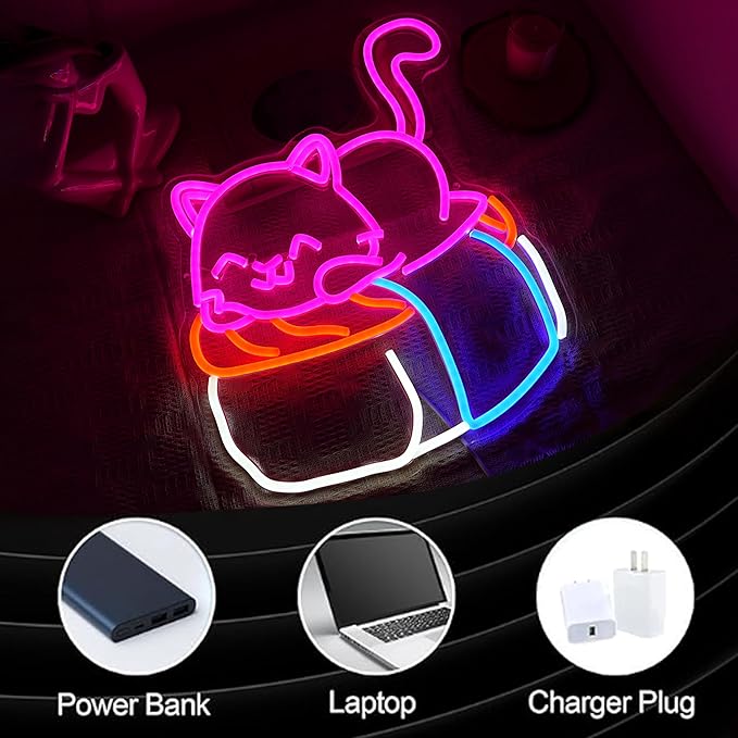 Sushi Cat Neon Sign Delicious Japanese Sushi LED Light Sign - Image 3