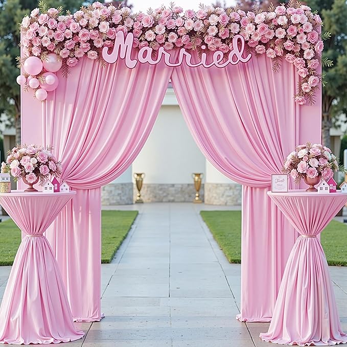 10 ft x 10 ft Pink Backdrop Curtains by Outpain