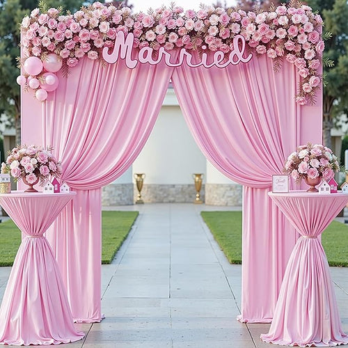 10 ft x 10 ft Pink Backdrop Curtains by Outpain