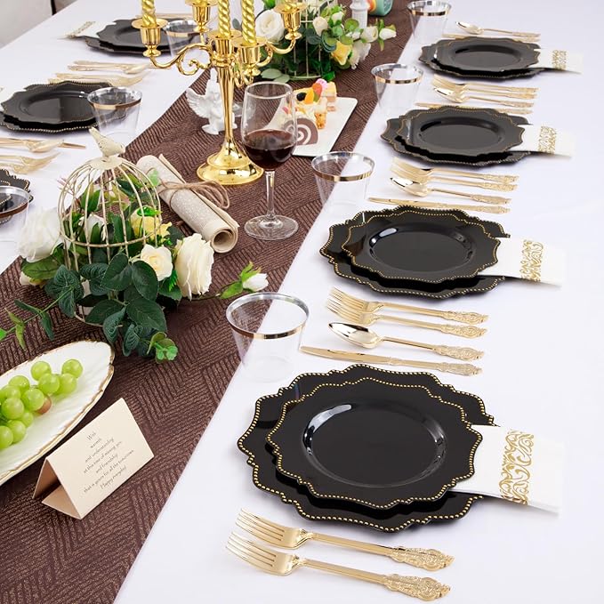 COLOSUS 175PCS Black Dinnerware set - Image 3
