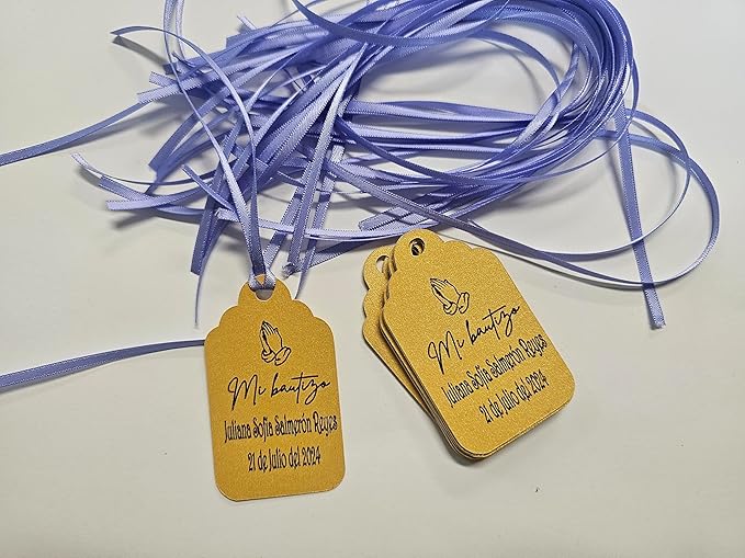Mi Bautizo Baptism Christening Personalized Thank You Tags 20 pcs - Image 9