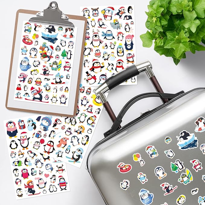 Cute Penguin Stickers 720 Counts Waterproof Cartoon Penguin Animal Decal - Image 6