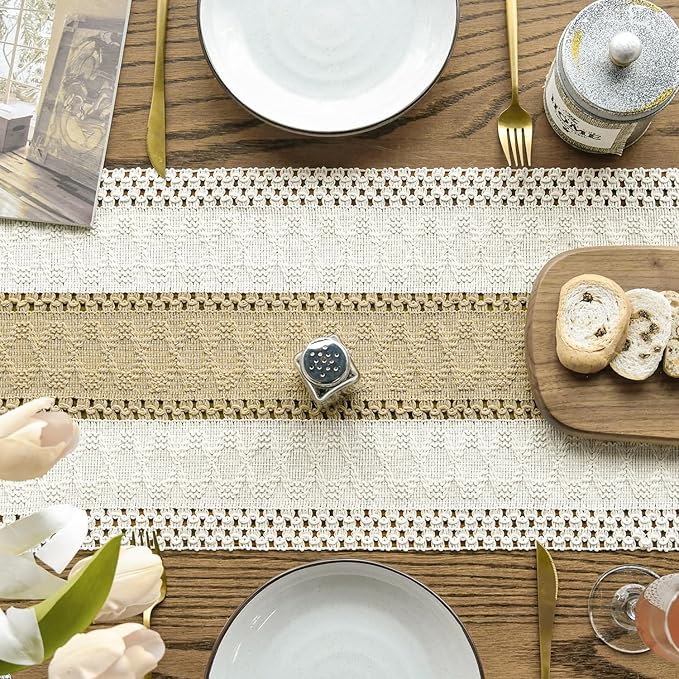 Artoid Mode Burlap Brown Farmhouse Rustic Table Runner, Seasonal Holiday Hollow - Image 5