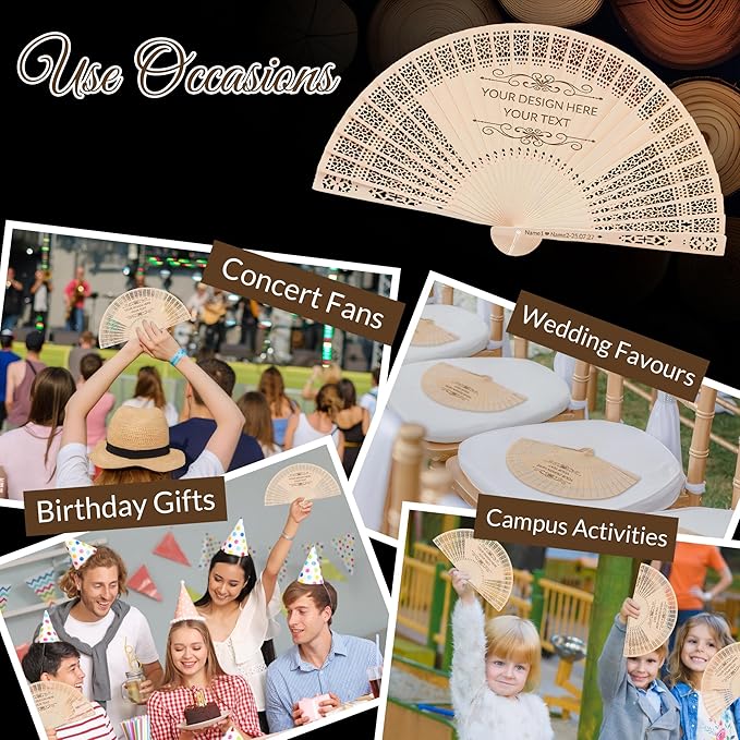10 PCS Custom Fans Personalized Folding Fans - Image 7
