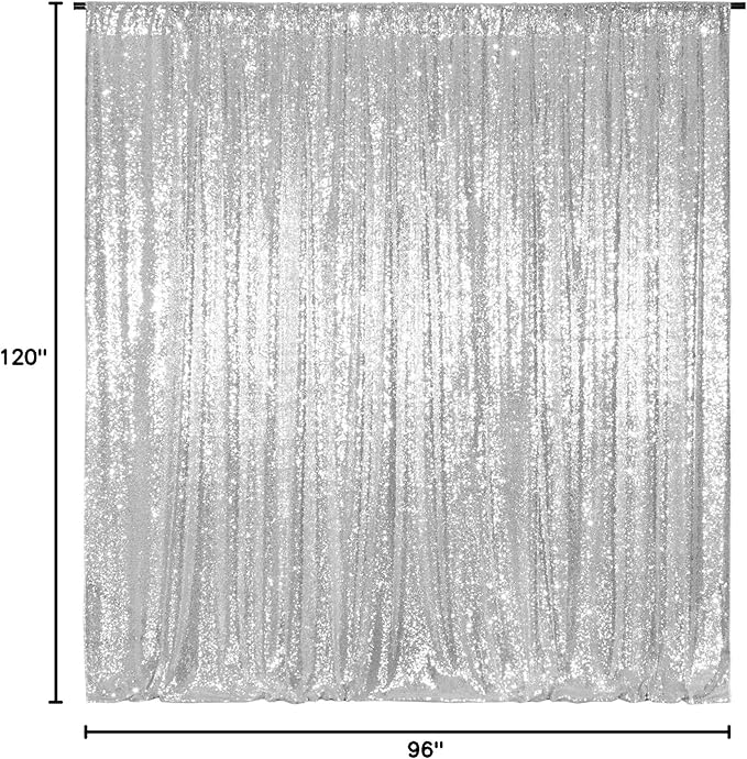 Poise3EHome Silver Backdrop, 8FT x 10FT Silver Sequin Photography Backdrop - Image 10