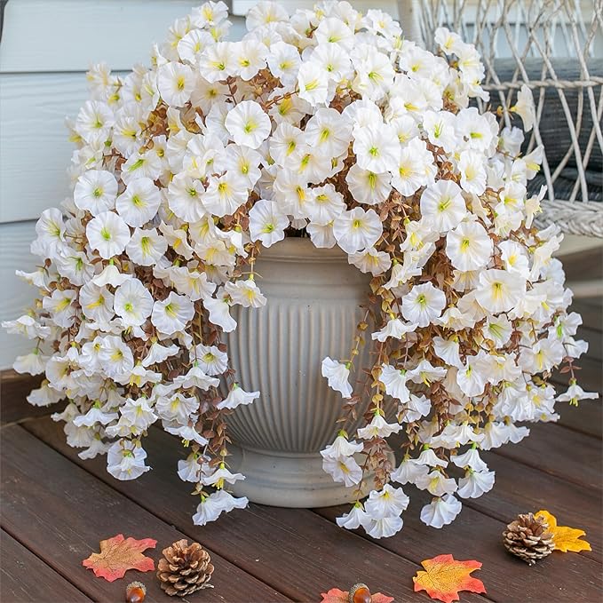Fake Mums Artificial Fall Hanging Flowers - Image 2