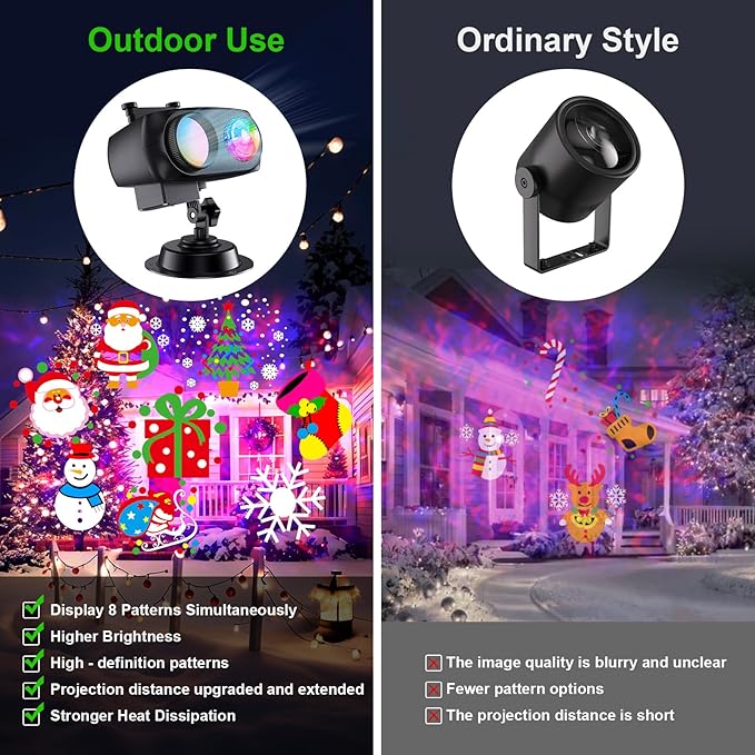 2025 Upgrade Christmas Halloween Projector Lights Outdoor Decorations, - Image 5