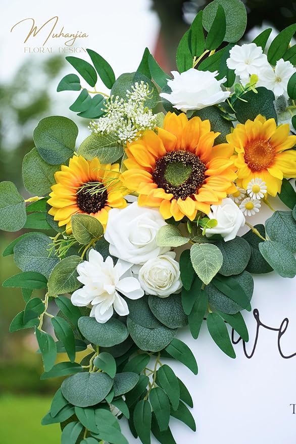 Wedding Sign Faux Flower Swag for Ceremony Party Reception Entrance Floral - Image 4
