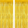 Gold Foil Fringe Curtain 3.3×8.3FT 2 Packs, Metallic Tinsel Curtains Party by Acuteye