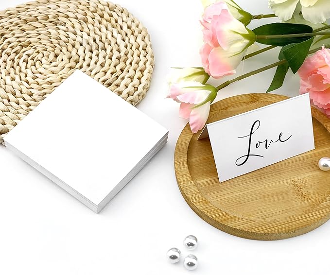 Quacc 50 PCS Blank Place Cards, 3.54" x 1.97" Name Place Cards Tent Cards - Image 6