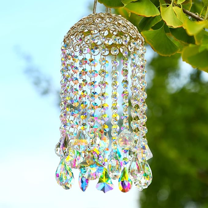 Crystal Chandelier Wind Chimes Suncatcher Pendant, Aurora Light Catcher - Image 3