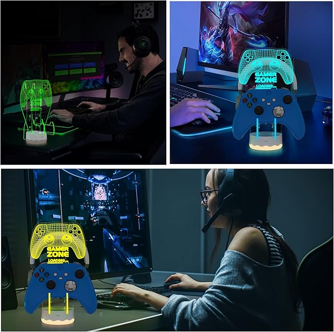 Light up Headset and Controller Stand, 16 Colors 3D LED Lights Gamepad - Image 5