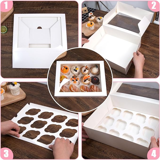 VGOODALL 12 Count Cupcake Boxes - Image 7