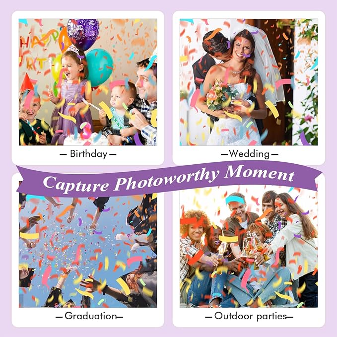 6 Pack Confetti Poppers Multicolor Confetti Cannon - Image 6