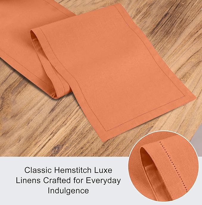 Ruvanti Linen Table Runner 48 Inches, Classic Hemstitch, Non-Slipping, Stain - Image 4