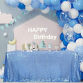 SquarePie Sequin Tablecloth 60 x 102 Inch Baby Blue Sparkly Table Linen by SquarePie