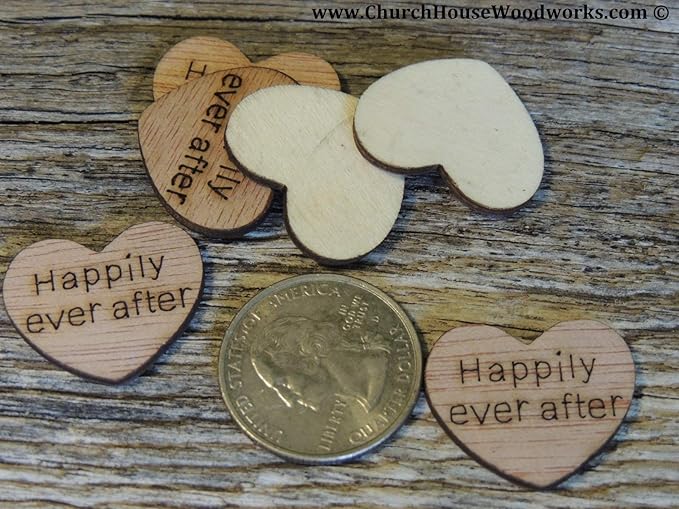 Wooden Heart Confetti ~ Happily Ever After ~ Wood Hearts, Wood Confetti - Image 2