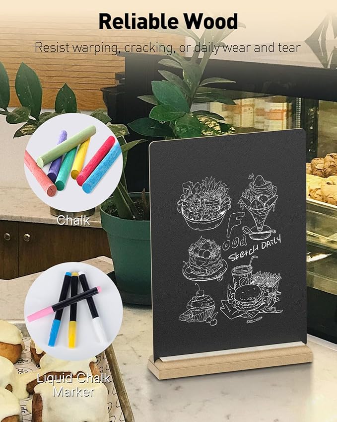 Uniclife 3 Pcs A4 Tabletop Chalkboard Sign - Image 6