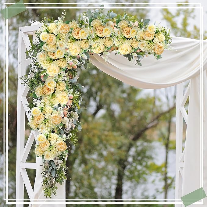 Zeyune 8 Pcs Wedding Silk Flowers Fake Silk Flowers Faux Bouquet Hydrangea - Image 6